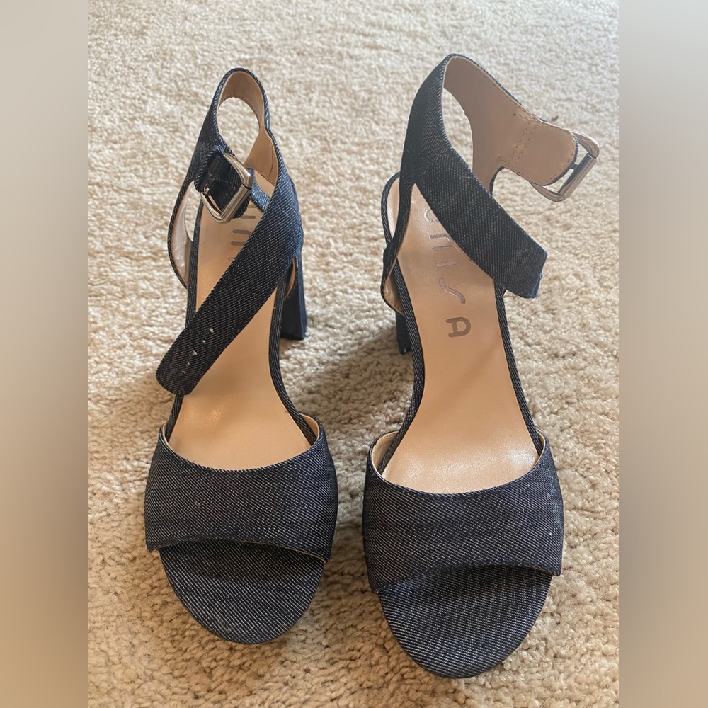 Unisa denim high heel sandals